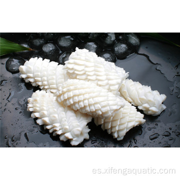 Flor de calamar cortada de piña blanqueada de mariscos